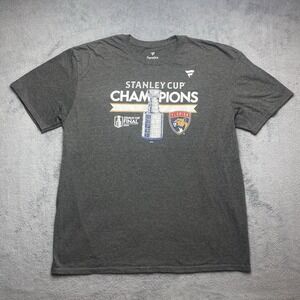 NHL Florida Panthers T-shirt 2024 Stanley Cup Champions Mens 2XL Gray Tee